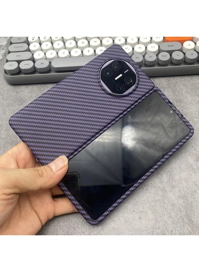 Generic - For Huawei MateX5 Folding Screen Phone Case Color Matching Kevlar Texture Full-Covering Drop-Resistant Matex5/x3 Collection Edition Carbon Fiber Pattern Men's And Women's Protective Case X5 Frosted Non-Slip Ultra-Thin PC Hard-Color:Large Hole [silver And Black - Front Frame + Back Shell] Kevlar Pc Shell-Applicable Models:For Huawei Mate X5 - Image 1