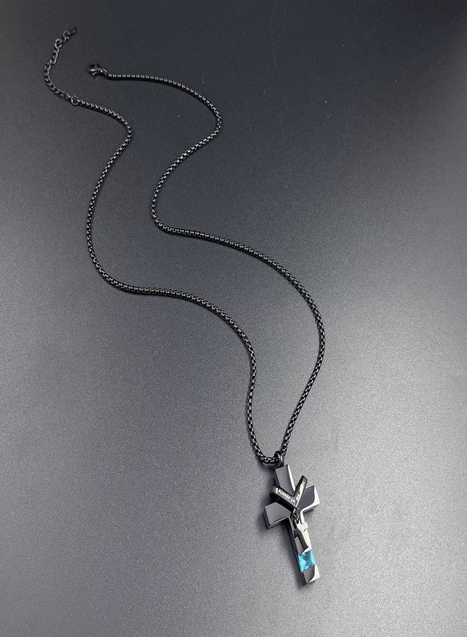 يوفينغ قلادات يوفينغ لحفظ رماد الموتى، مزينة بأحجار بخت شهر ديسمبر، قلادة صليب لحفظ الرماد، جرار لحفظ رماد الموتى، مجوهرات تذكارية - Image 5