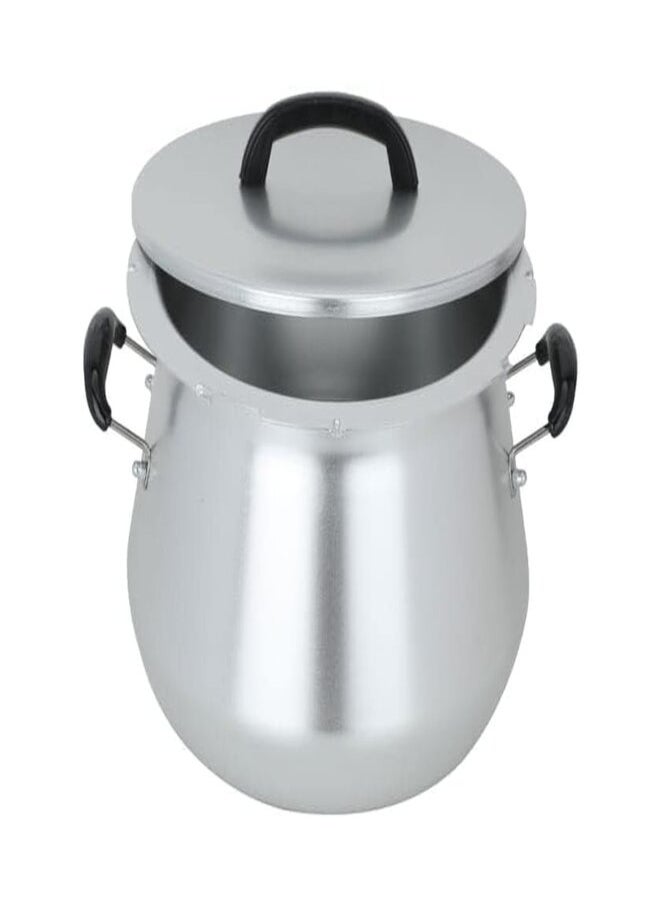 دي إل سي  - 10 لتر المنيوم بقدر تحضير المأكولات الشعبية العصيدة والهريس والجريش فضي 10L Electric Popular Food Pot for Making Pariz, Harris, Grates, and More Popular Foods10 لتر فضي - Image 1
