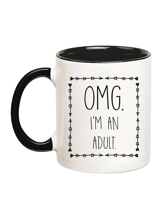 Fonhark OMG I'm an Adult, 18th Birthday Coffee Mug, Debut Birthday Gift, Adulting Mug, 11 Oz Novelty Coffee Mug/Cup, Black - Image 1
