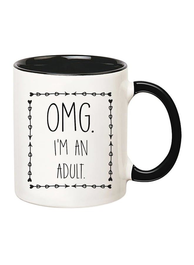 Fonhark OMG I'm an Adult, 18th Birthday Coffee Mug, Debut Birthday Gift, Adulting Mug, 11 Oz Novelty Coffee Mug/Cup, Black - Image 2