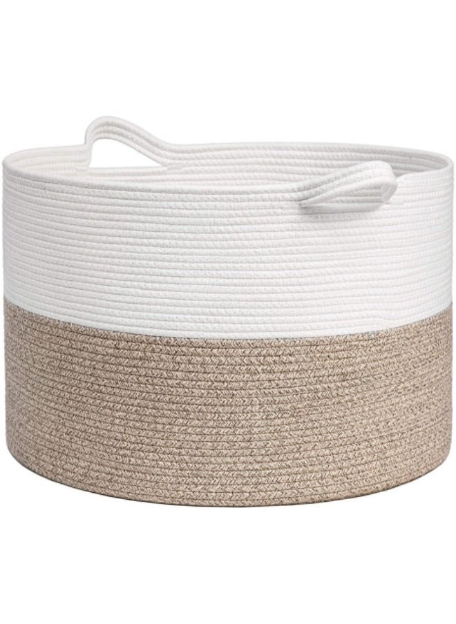 GGEROU - Large Laundry Baskets Clothes Basket Woven Laundry Baskets with Handles, Toys Basket, Large Baskets 51 x 34cm - Image 1