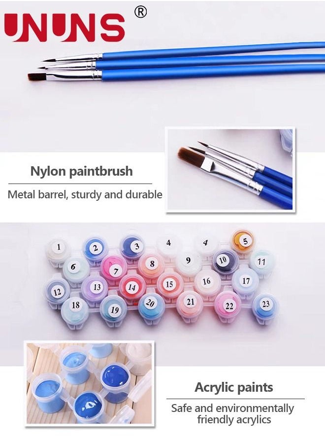 UNUNS - DIY Paint By Numbers Kits,Flowers Paint Kits On Canvas,Hand-Painted Decorative Painting 40x50cm - Image 1