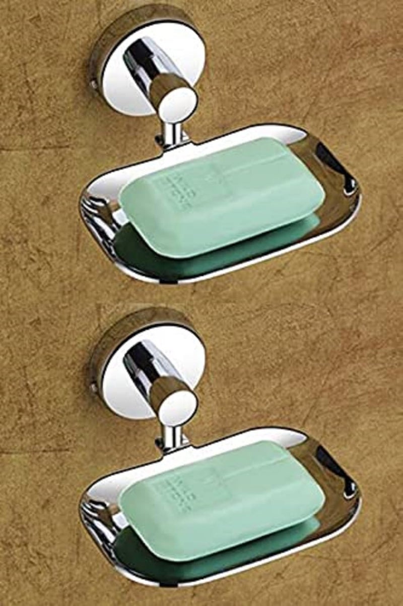 iSTAR 304 Stainless Steel Anti Rust Corrosion-Free Soap Holder (Medium, Silver Finish) (Pack of 2) - Image 1
