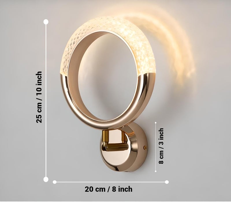 FILLISKA Luxurious Acrylic Crystal Wall Lamp with Adjustable Colour Changing Function, Elegant Finish (Rosegold CrystalRound-BD20229)(1 Year Warranty) - Image 4