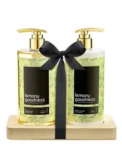 16 fl oz Lemon Citrus Aromatic and Nourishing Hand Soap Set Keep Your Skin Incredibly Soft  Clean in a Wooden Holder Unisex Formula Luxury Body Care for Women and Men