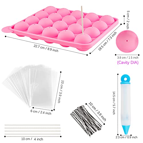 Ocmoiy Cake Pop Mold Set of 262 - including 20 Cavities Silicone Cake Pop Molds, Cake Pop Sticks, Cake Pop Wrappers, Sliver Twist Ties, Decorating Pen - Image 2