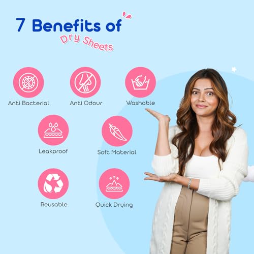 Bumtum Baby Dry Sheet Waterproof Soft Fleece Baby Bed Protector | Anti - Bacterial & Odour Free | Extra Absorbant, Reuseable & Washable (Aqua Blue, Medium Size, 100 * 70cm, Pack of 2) - Image 4