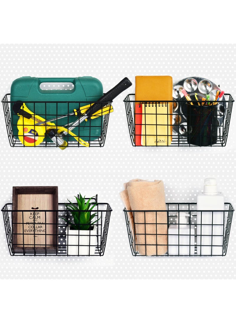 G.CORE GCORE 4 Pack Pegboard Baskets Metal Shelves Hooks to 18 14 Peg Boards Peg Board Baskets Bins Set  Organize Tools Workbench Accessories Garage Storage Wall Mount Organizer Attachments 