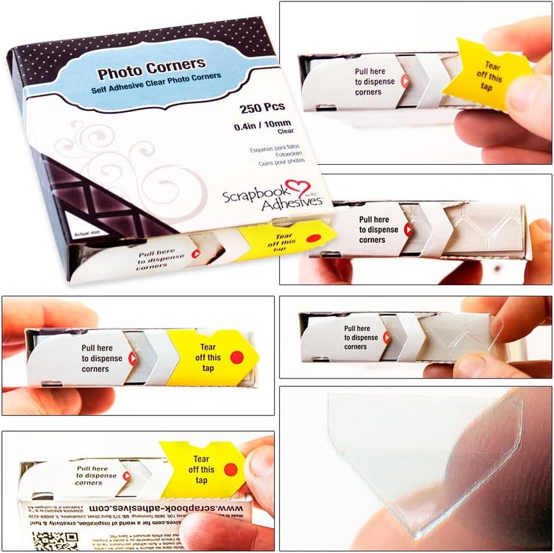 Scrapbook ADhesives BY 3L by 3L, Polypropylene Photo Corners, Clear (250 Pcs) - Image 3