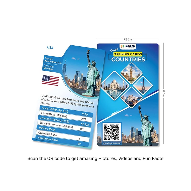 Kaizen MicroLessons Country Trump Card Game– Fun And Engaging Trump Cards For Kids – Family General Knowledge Cards With Qr Codes – Interactive Trump Game For 6-99 Year Olds - Image 2
