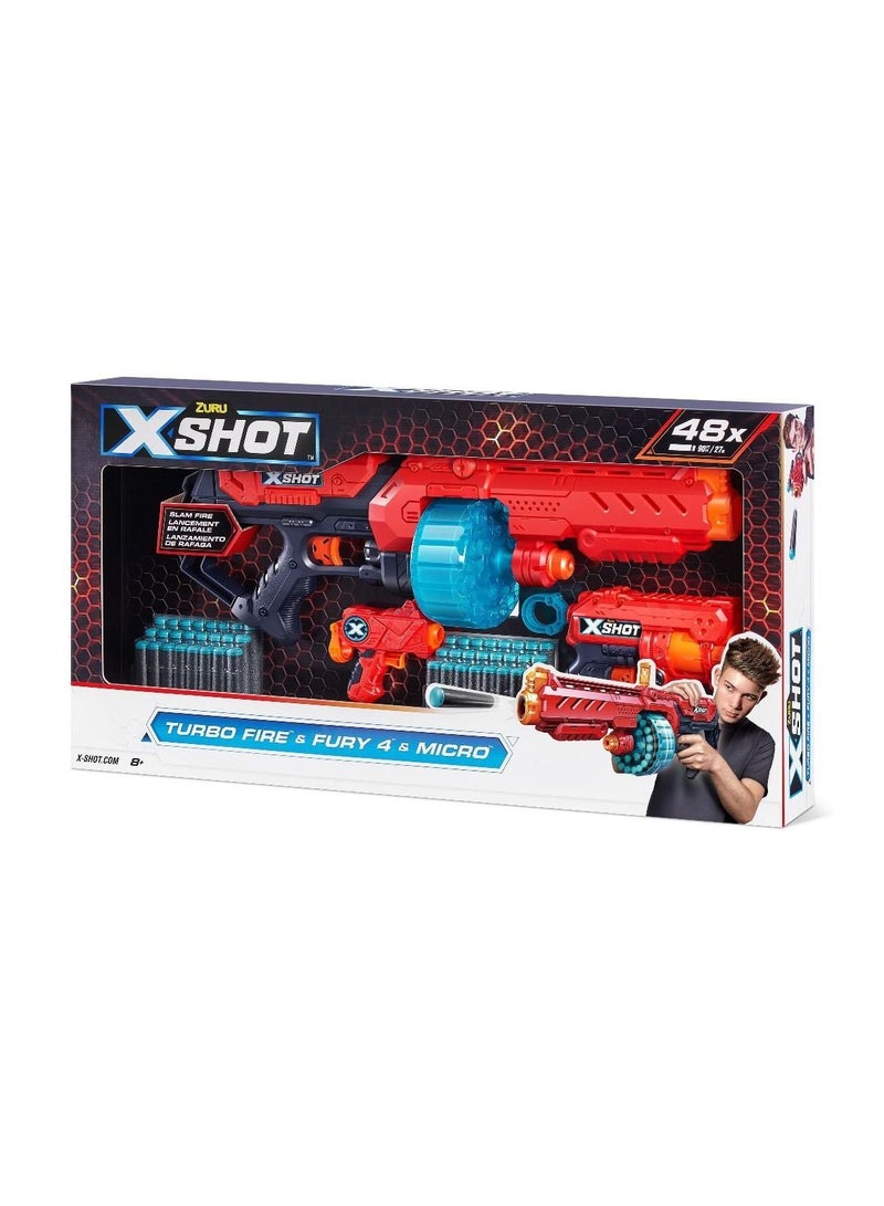 x_shot كومبو باك تيربو فاير اند فيوري 4 ومايكرو 48 دارتس - Image 2