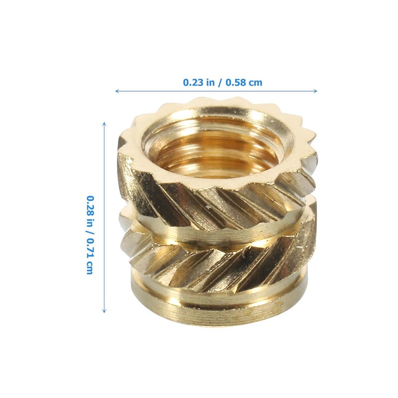 50pcs M5 Brass Knurled Threaded Inserts Nuts Heat Set Embedment Threaded Inserts for 3D Printer Components Replacement Female Thread Nut - Image 2