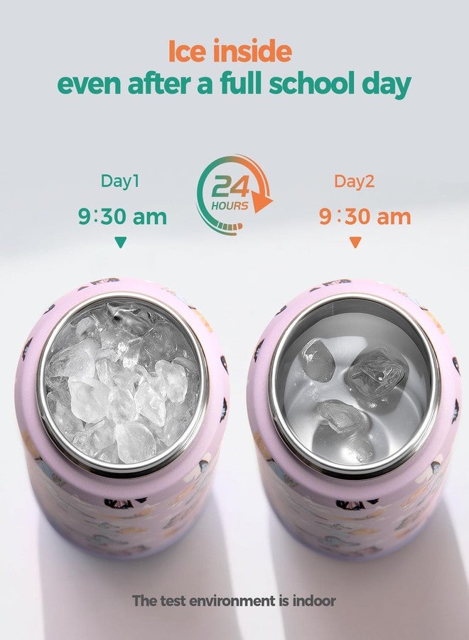 Choco Mocha Kids Insulated Water Bottle for Girls with Straw for School Stainless Steel with Handle Insulated Spill Proof Water Bottle for Kids 14 Oz,Purple Butterfly - Image 4