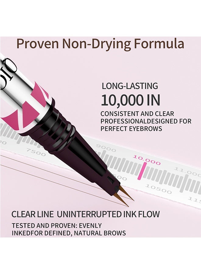 QIC Eyebrow Pen, Ultra-Precise Pen for Hair-Like Strokes, Eyebrow Pencil 2-In-1 Dual-Ended Eyebrow Pen with Double Eyebrow Brush, for Natural Hair-Like Brows, Long Lasting, 2#Brown - Image 5