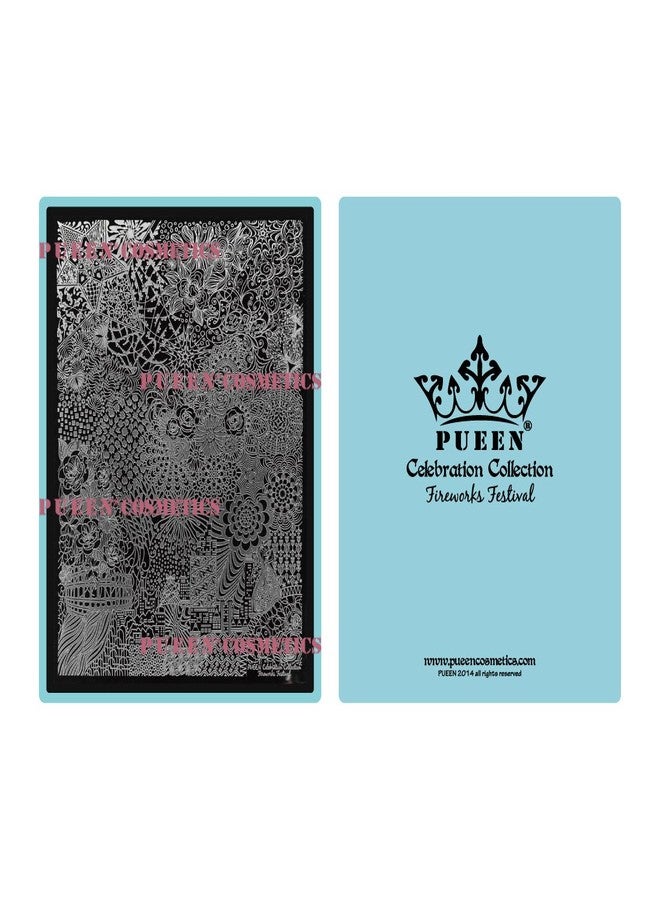 PUEEN Nail Art Stamping Plate Celebration Collection - FIREWORKS FESTIVAL - NEW INVENTION Super Size All You Can Stamp Full Size Stamping Plates Manicure DIY Infinite Images -BH000435 - Image 1