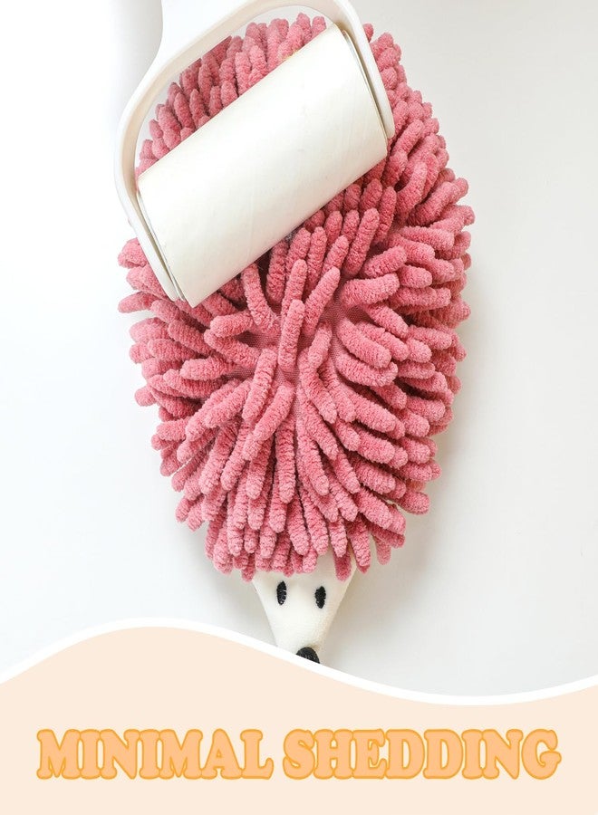 Tyrafry Cute Hedgehog Hand Towel with Hanging Loop, Bathroom Animal Towel for Kids, Super Soft Chenille Absorbent Washcloth for Kitchen, Bathroom, and Bedroom, Red - Image 5