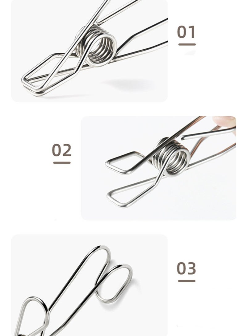 6Pcs Pegs Clothespin 6cm Clips Washing Hang Pins Wire Clamp Home Storage Tool Stainless Steel Clips Clothes Organizer  - Image 3