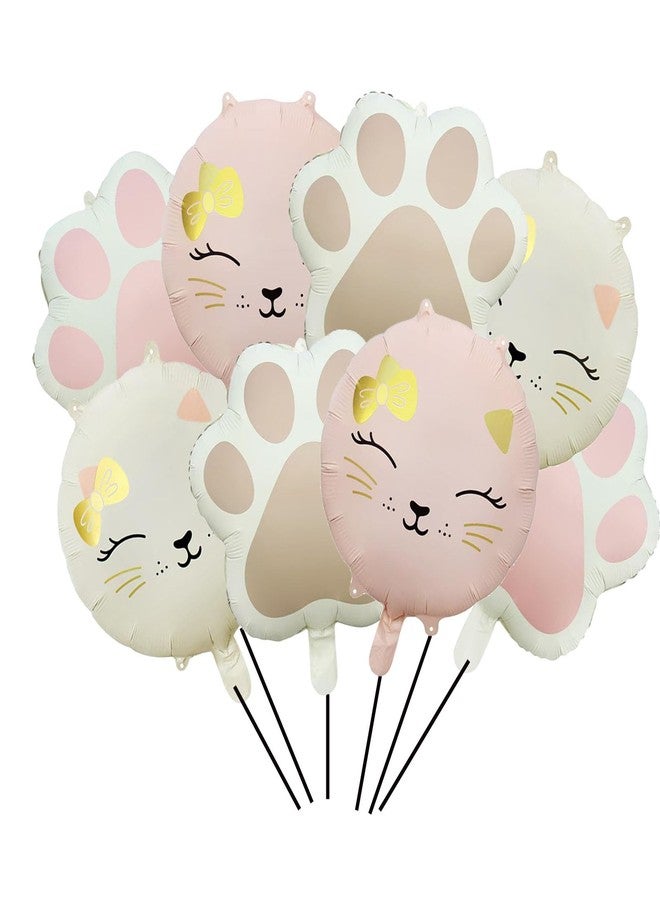CSTYWC 8PCS Cat Foil Balloons Paw Mylar Helium Balloon Decorations for Cat Theme Birthday Party Supplies Baby Shower, Wedding Decorations - Image 1