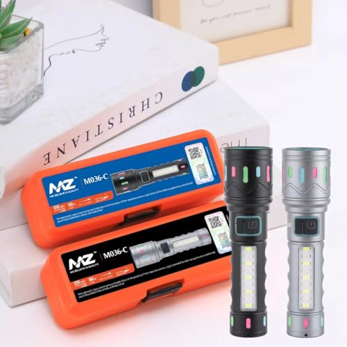 MZ M036C (Rechargeable LED Metal Torch) Zoomable with 5 Modes Flashlight, Super Bright 80W LED Light with 1200mAh Battery - Image 3