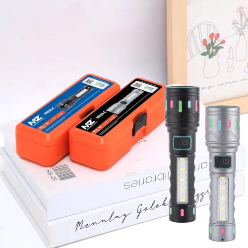 MZ M036C (Rechargeable LED Metal Torch) Zoomable with 5 Modes Flashlight, Super Bright 80W LED Light with 1200mAh Battery - Image 5