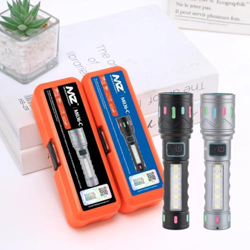 MZ M036C (Rechargeable LED Metal Torch) Zoomable with 5 Modes Flashlight, Super Bright 80W LED Light with 1200mAh Battery - Image 2