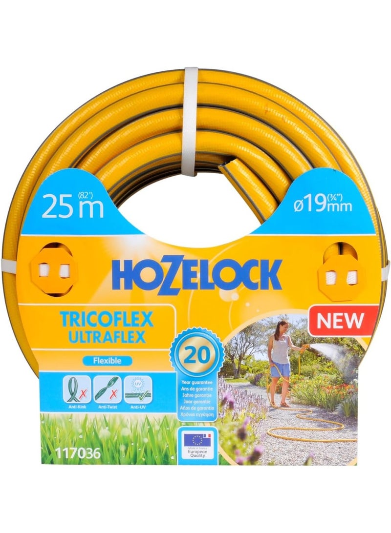 Hozelock Tricoflex Ultraflex Flexible Hose Weather-Resistant Anti-Twist And Anti-Kink Hose Yellow 25M-19Mm - Image 1
