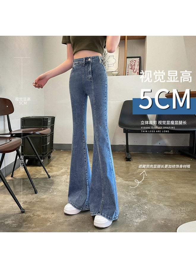 TonLion summer Thin Breathable Skin-friendly Korean-style Youthful Pants Elegant Office Wear Slim Flared Trousers - Image 5