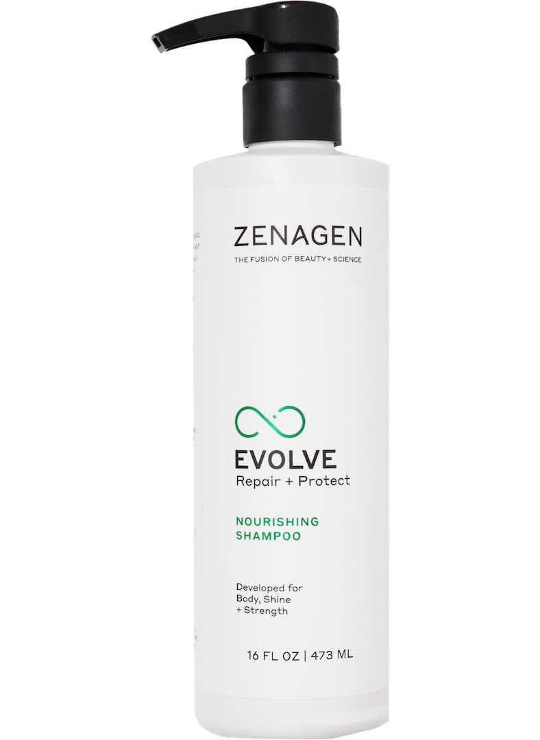 Zenagen Zenagen Evolve Shampoo (Unisex) | Repairs And Strengthens Damaged Hair, Promotes Thicker Fuller Hair, Nourishing Plant-Based Formula, Color-Safe, Vegan, Suitable For All Hair Types 