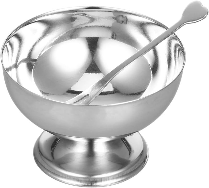 DEARMAMY Ice Cream CupStainless Steel Dessert Bowls Trifle Bowl with Pedestal for SundaeSalad Cocktail Baked Goods - Image 1