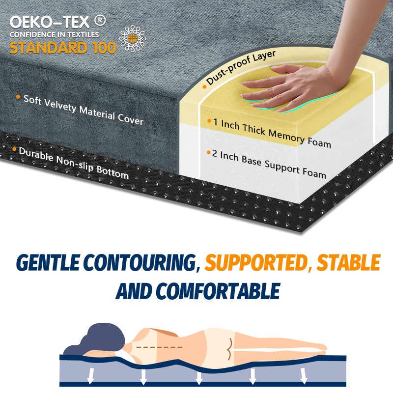CYMULA CertiPUR-US Memory Foam Camping Mattress 2 Person, Portable Foam Sleeping Pad for Camping, Roll up Sleeping Mat for Adults Guest Floor Bed for Sleepover, Car, Tent SUV Mattress - Image 2