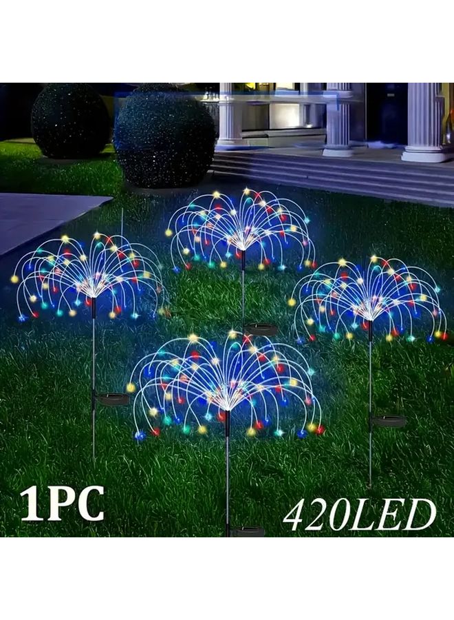 فاشوي 420 مصباح ليد يعمل بالطاقة الشمسية، أضواء الألعاب النارية، حساس حركة، 8 أوضاع، سلسلة متعددة الألوان - Image 1