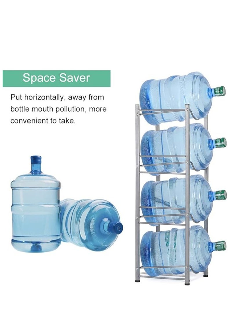 4-Tier Water Bottle Holder,5 Gallon Shelf, Heavy Duty Water Bottle Stand Storage for Kitchen, Home and Office  - Image 1