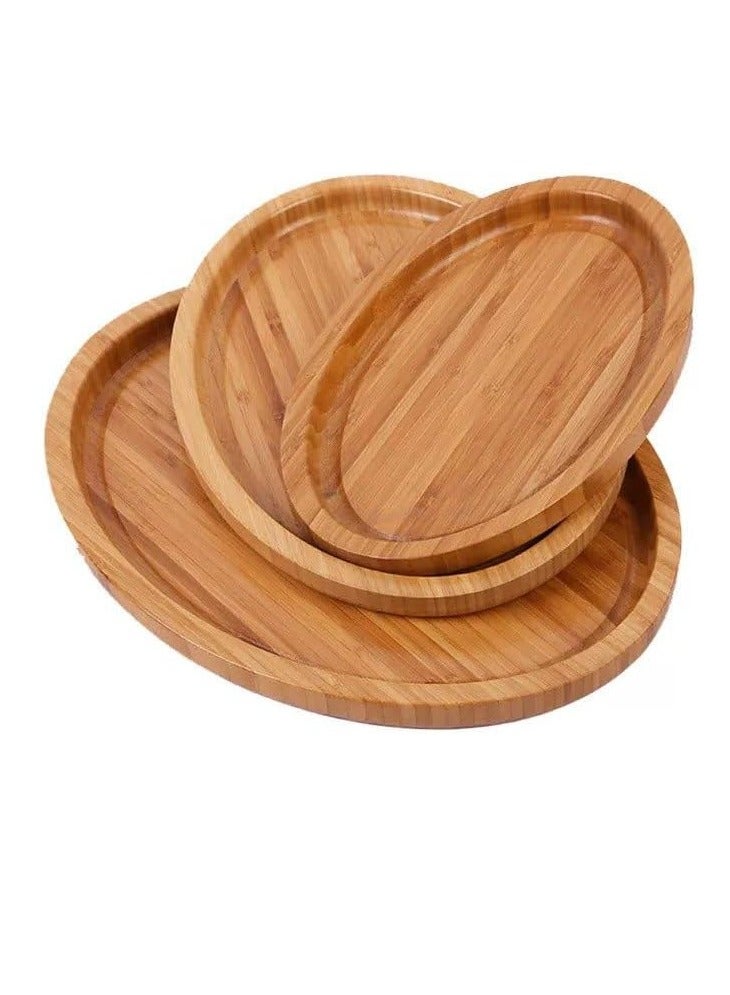 Elegance in Food Serving Mk Waterproof Bamboo Wood Serving Tray Set (Oval)  - Image 1
