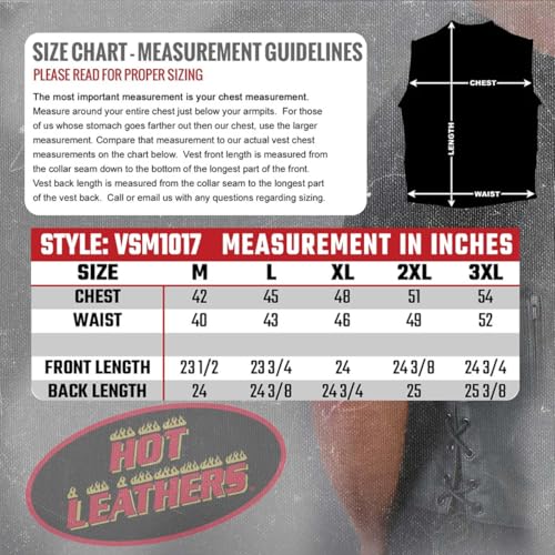 Hot Leathers Men's Ten Pocket Leather Vest (Black, XXX-Large) - Image 3