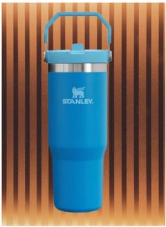 IceFlow 30 oz Stainless Steel Tumbler with Leak-Resistant Flip Straw - Vacuum Insulated Water Bottle for Home, Office, or Car, Keeps Drinks Cold for 12 Hours, Azure Color – Durable, Stylish, Spill-Free Hydration on the Go