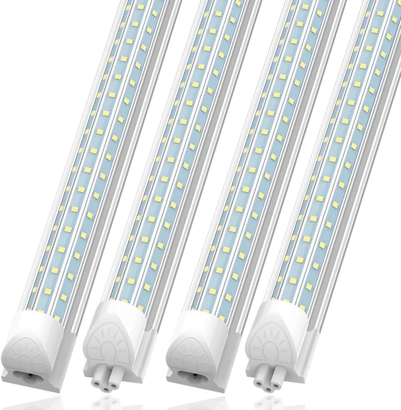 SHOPLED 4FT LED Shop Light, 48W 7200LM 6000K Cool White, D-Shape 300° Beam Angle, Linkable T8 LED Tube Lights Fixtures, 4 Foot Shop Lights for Workshop Garage Workbench, ETL Listed, 4 Pack - Image 1