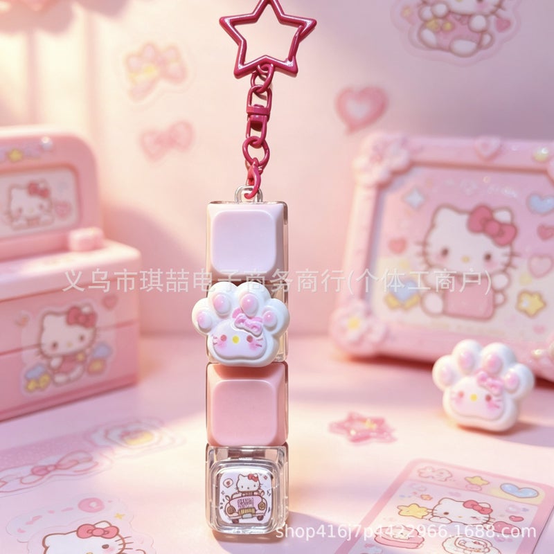 Keyzonic Pop Bubble Fidget Toy 9 Key Cat Paw LED Keyboard Stress Relief Keychain - Image 5