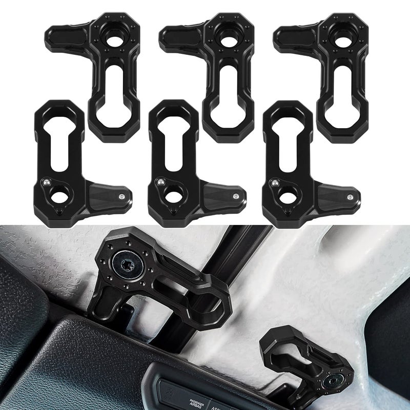 Billet Aluminum Freedom Panel Latch Hardtop Roof Removal Switch Handle Compatible with Jeep Wrangler JL 20182025 and Gladiator JT Acessories Black Set of 6 Locks