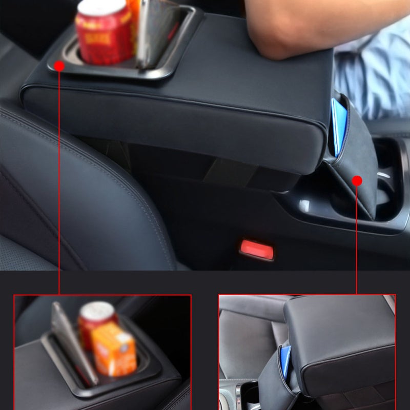 Car Armrest Cushion Heightened Elbow Support Memory Foam Center Console Armrest Pillow with Rear Seat Cup Holder Storage Pocket - Image 4