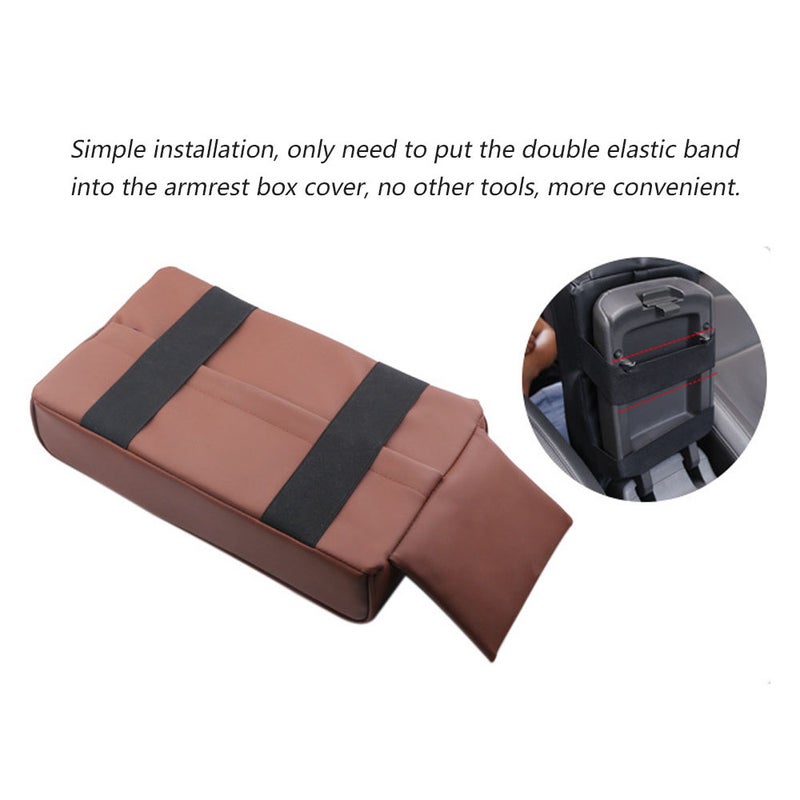 Car Armrest Cushion Heightened Elbow Support Memory Foam Center Console Armrest Pillow with Rear Seat Cup Holder Storage Pocket - Image 5
