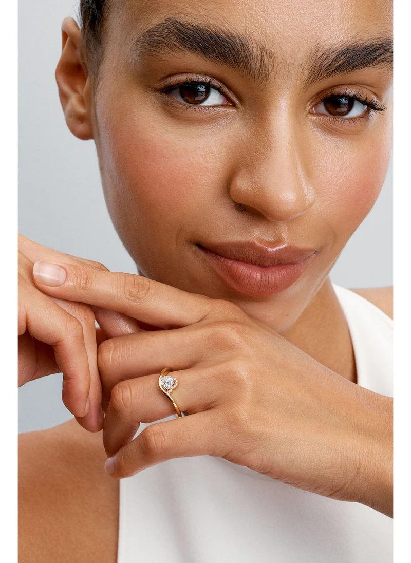 Pandora  Wave Heart Gold-Plated Ring for Women | Best Price UAE