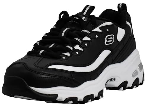 SKECHERS أحذية سكيشرز للنساء D`Lites - بداية جديدة، أسود/أبيض، 9 M - Image 1