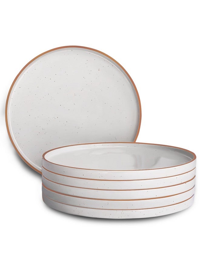 Mora 10.5-inch Porcelain Dinner Plate Set of 6 - Microwave/Oven/Dishwasher Safe, Scratch Resistant, Vanilla White - Image 1