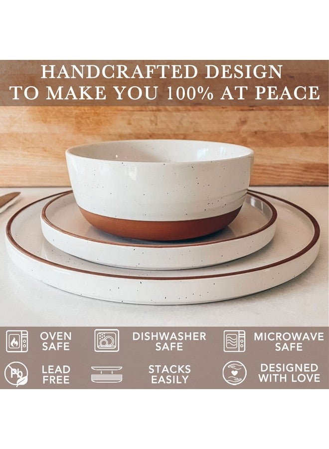 Mora 10.5-inch Porcelain Dinner Plate Set of 6 - Microwave/Oven/Dishwasher Safe, Scratch Resistant, Vanilla White - Image 4