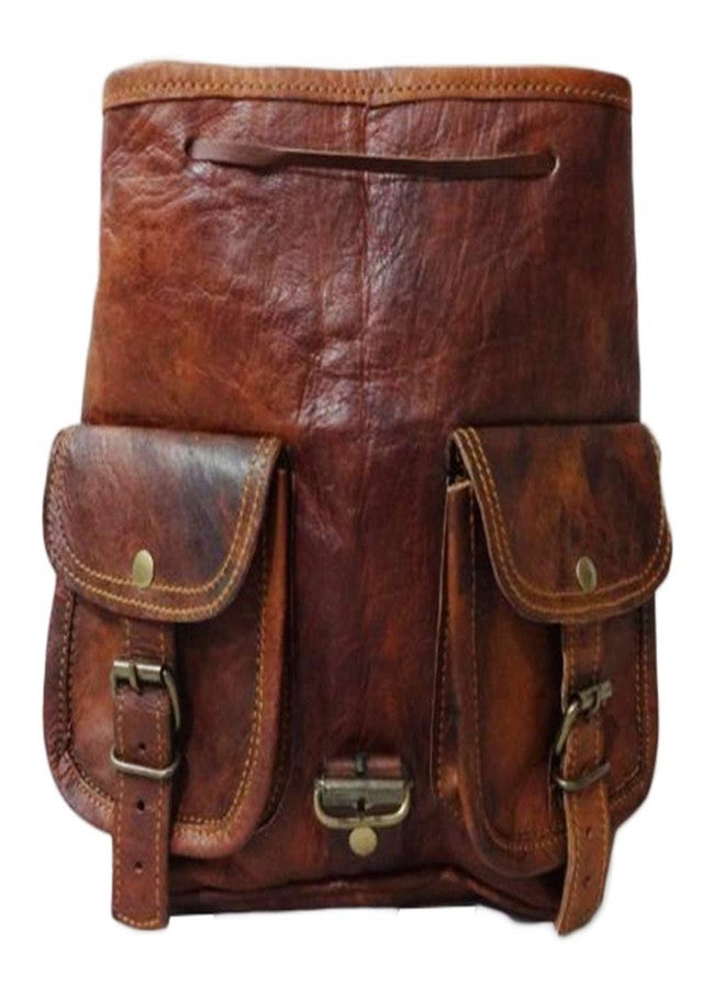 Madosh Genuine Leather Backpack for Men & Women Small Hiking Rucksack, College Travel Bag, Daypack - Image 3