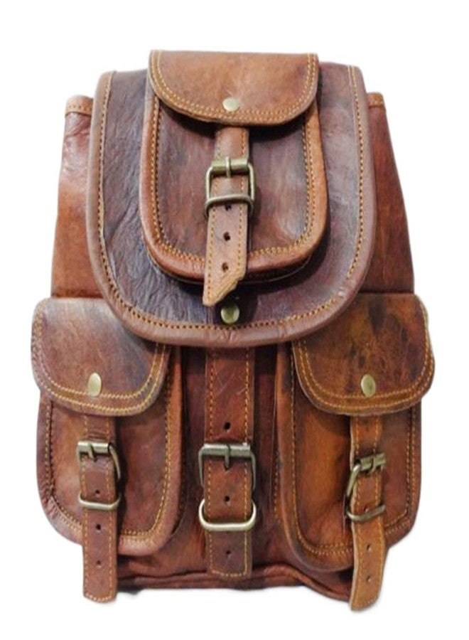 Madosh Genuine Leather Backpack for Men & Women Small Hiking Rucksack, College Travel Bag, Daypack - Image 1