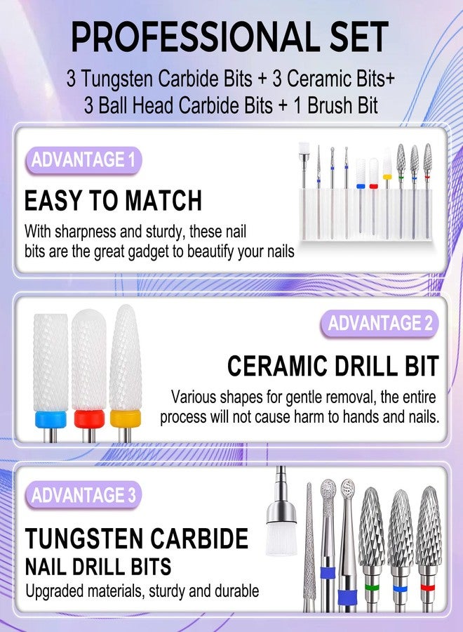 Fantexy 10 Pieces Ceramic Nail Drill Bits, 3/32 Inch - Image 4