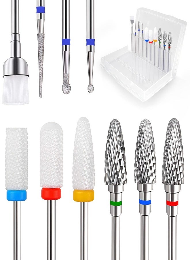 Fantexy 10 Pieces Ceramic Nail Drill Bits, 3/32 Inch - Image 1