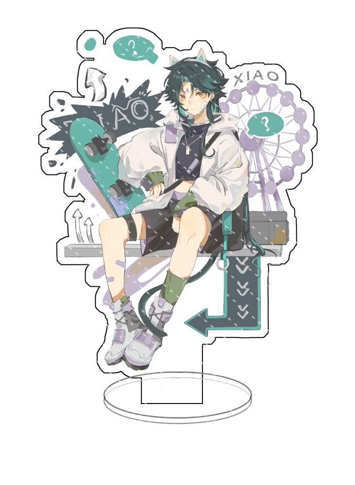 Genshin Impact Stand Figure Acrylic Ornaments Stand Model Collections Peripheral Statue Card Character Proof Series Transparent Figure Model Fans Decoration Collection Desk Decor Toys Cute(5pcs)  - Image 4